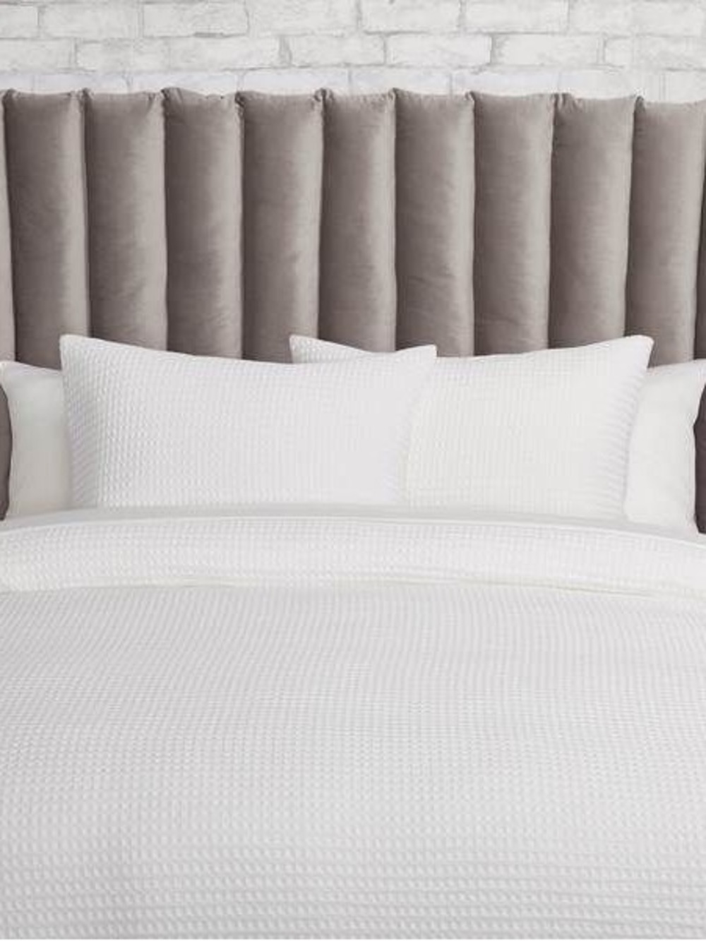 Dormify Grey Full/Queen Velvet Channeled hanging headboard